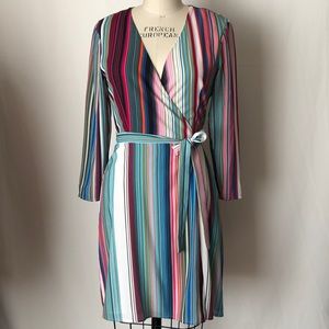 Stripe Wrap Dress